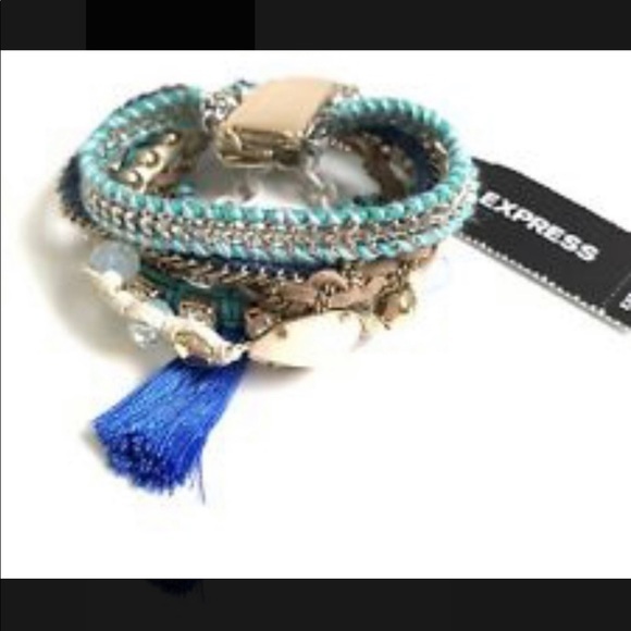 NWT Express BOHO MultiStand Magnetic Bracelet Blue - Picture 7 of 8